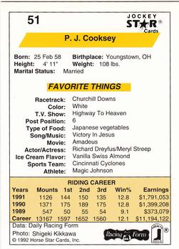 1992 Jockey Star #51 Patricia Cooksey Back